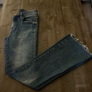 MOTHER The Weekender Fray Mid-Rise Flare Jeans - Hop On Hop Off